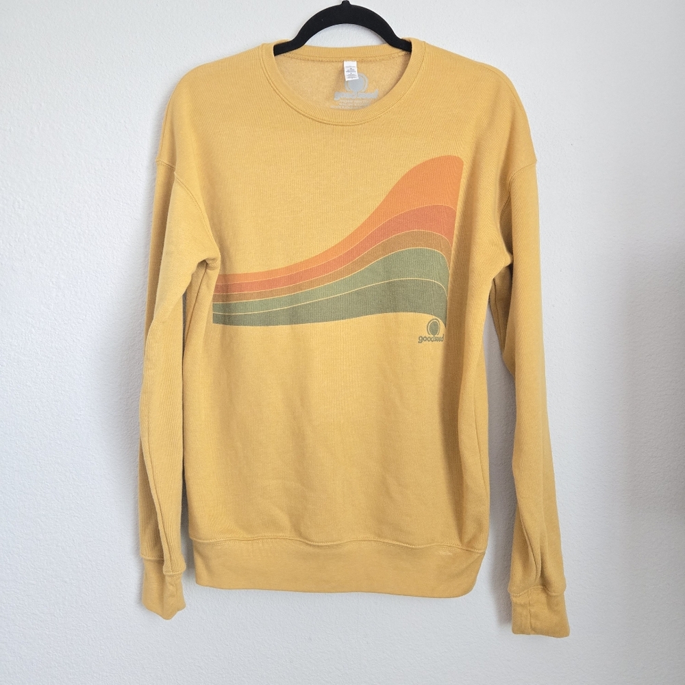 Goodseed Clothing Down Vest Yellow Pullover Sweatshirt Logo Fleece Lined Size S